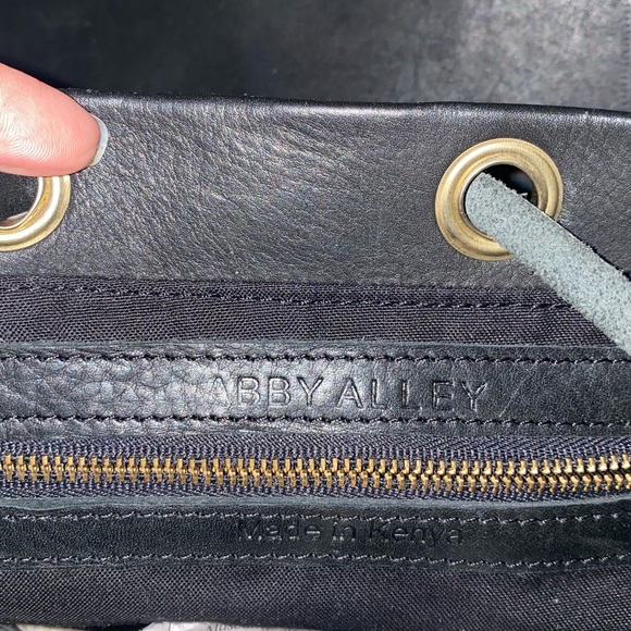 Abby Alley Mini Adelaide Backpack Handcrafted in Kenya in Black Leather - Picture 9 of 16